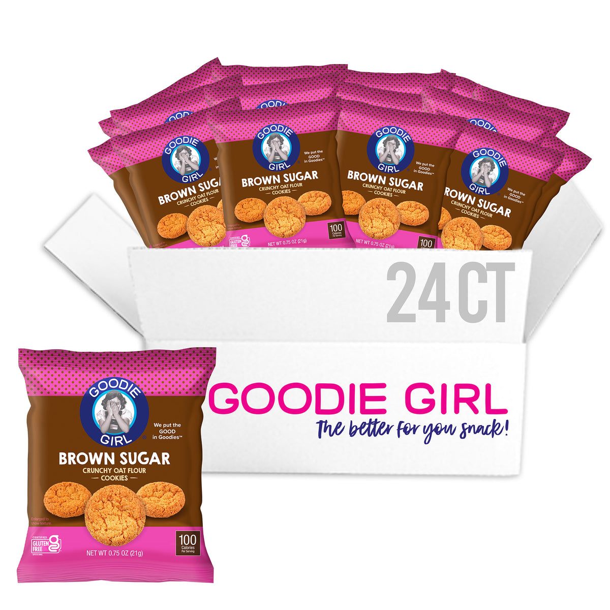 Mini Brown Sugar Cookies Snack Packs (24 Pack)