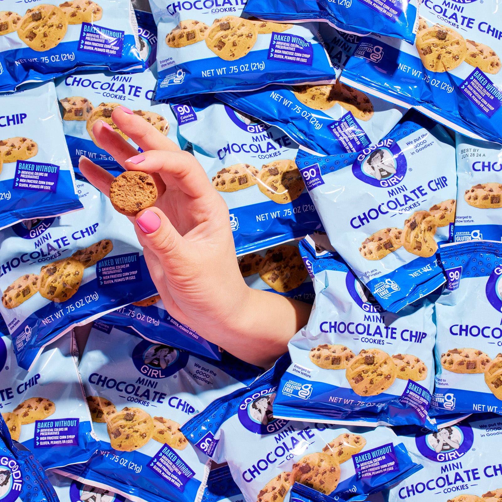 Mini Chocolate Chip Cookies Snack Packs (24 Pack) - Goodie Girl