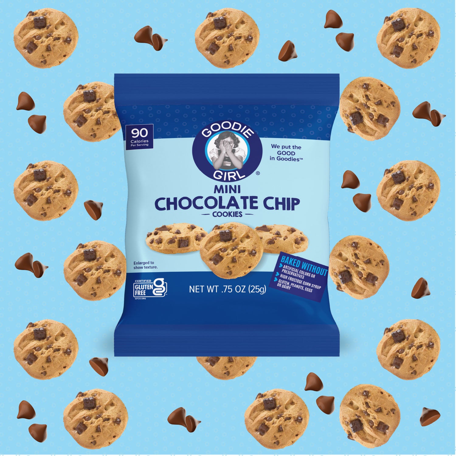 Small Cookies Pack Mini Chocolate Chip Cookies Snack Packs (24 Pack) - Goodie Girl